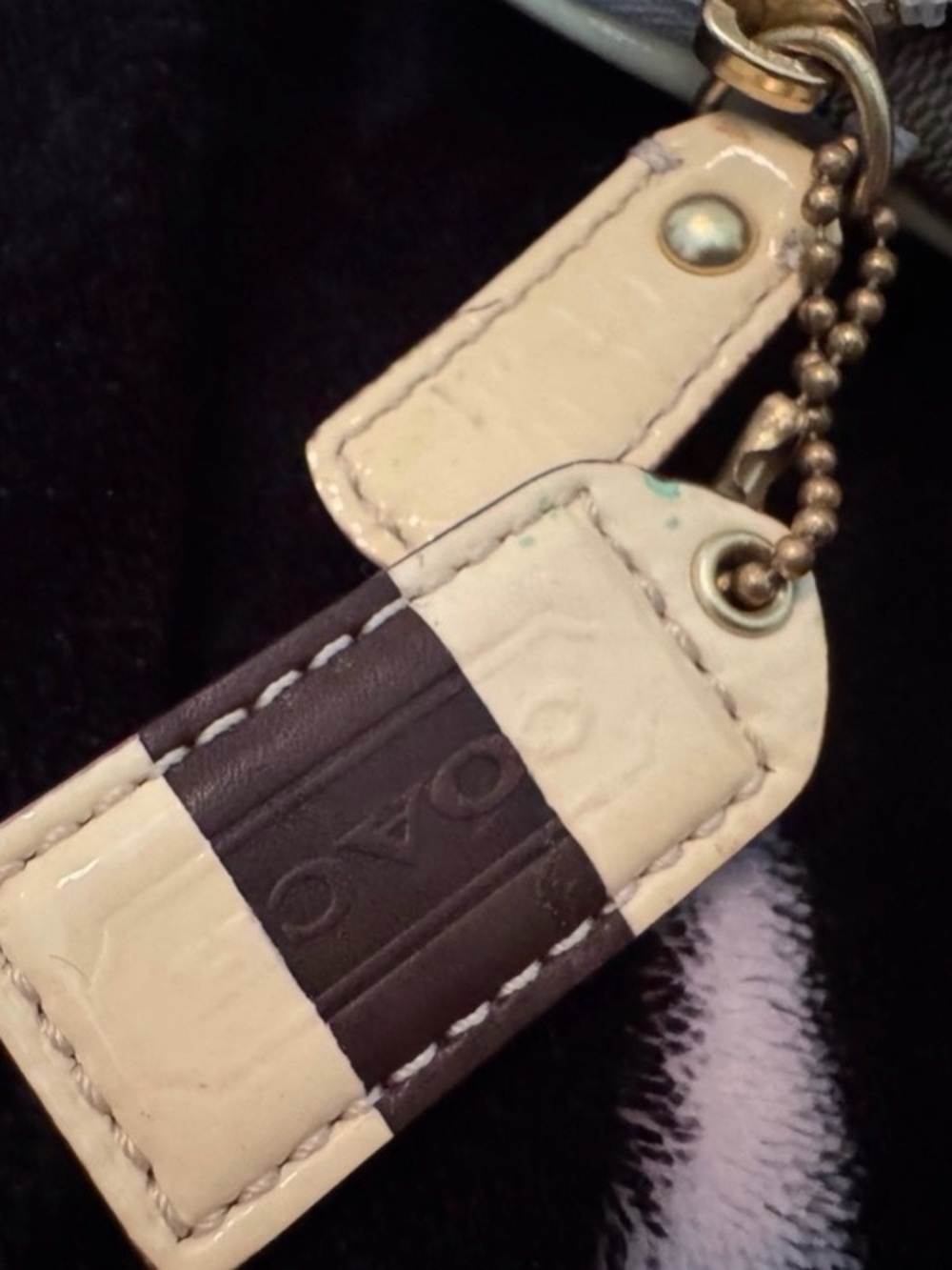 Coach Signature Heritage Stripe Cosmetic Pouch, includes hang tag - Picture 3 of 9